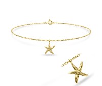 Starfish Gold Plated Silver Anklet ANK-622-GP